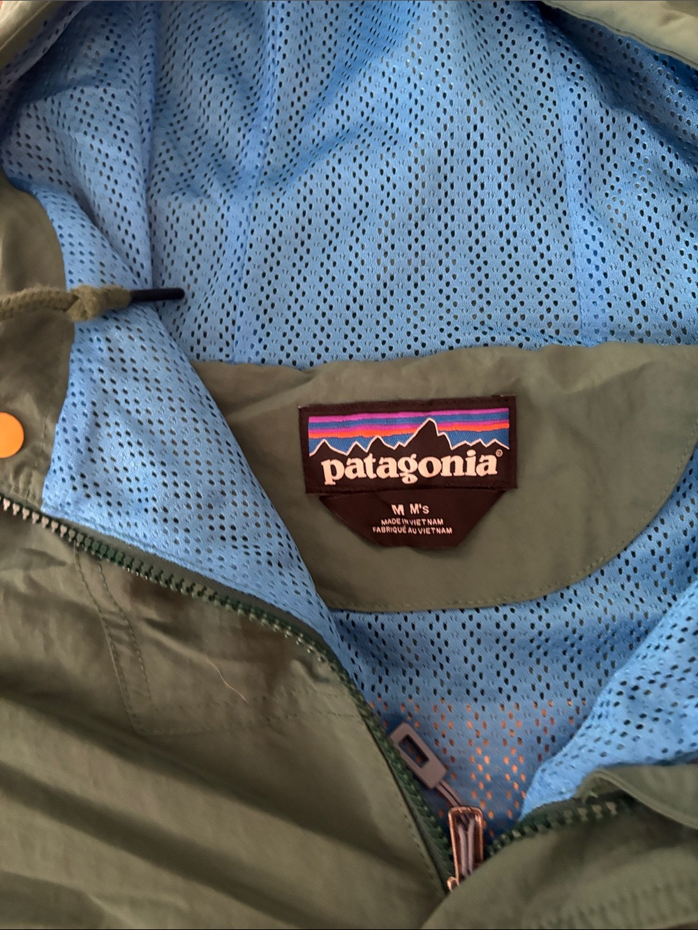 Patagonia Green & Mustard Hooded Pullover Jacket - Picture 2 of 3